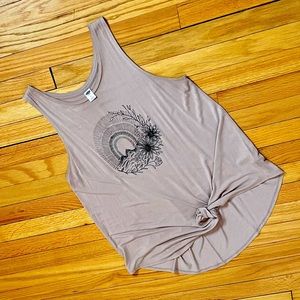 Oldnavy graphic blush pink high neck swing top L